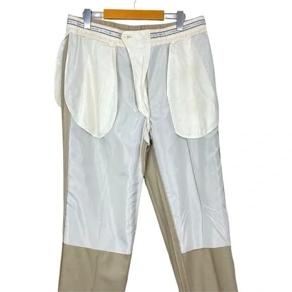 Pierre cardin Mens Vintage Beige Lined Pleated Dress Pant US 34 Short - Picture 3 of 16